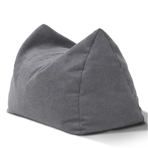 KBZSlyn Bean Bag Pouf(Only Cover) Footstool Chenille Fabric Ottoman Cover Versatile Footrest Floor Foot Stool Pouf Bean Bag Cover with Storage for Living Room Bedroom Basement(Dark Gray) von KBZSlyn