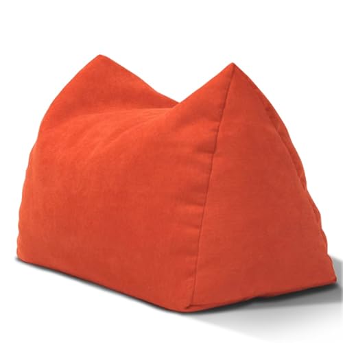 KBZSlyn Bean Bag Pouf(Only Cover) Footstool Chenille Fabric Ottoman Cover Versatile Footrest Floor Foot Stool Pouf Bean Bag Cover with Storage for Living Room Bedroom Basement(Orange) von KBZSlyn
