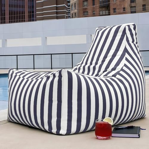 KBZSlyn Bezug for Sitzsack for den Außenbereich (ohne Füllung), wasserdichte Oxford-Chaiselongue, ultraweich, for Erwachsene Einsitzer-Sofa ideal for Schwimmbecken(Dark Grey) von KBZSlyn