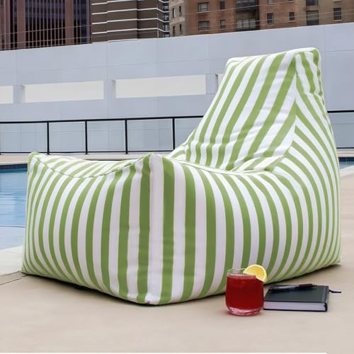 KBZSlyn Bezug for Sitzsack for den Außenbereich (ohne Füllung), wasserdichte Oxford-Chaiselongue, ultraweich, for Erwachsene Einsitzer-Sofa ideal for Schwimmbecken(Light Green) von KBZSlyn