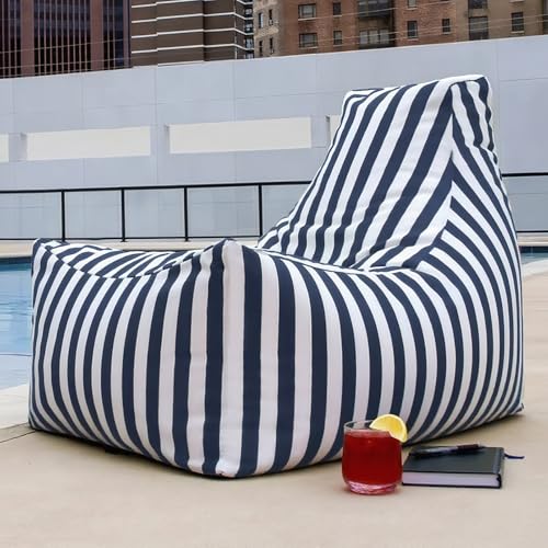 KBZSlyn Bezug for Sitzsack for den Außenbereich (ohne Füllung), wasserdichte Oxford-Chaiselongue, ultraweich, for Erwachsene Einsitzer-Sofa ideal for Schwimmbecken(Navy Blue) von KBZSlyn