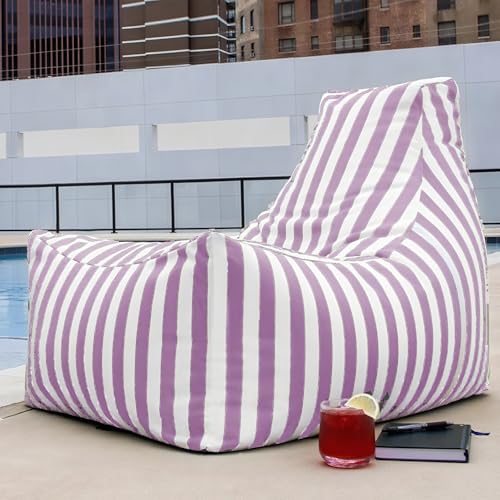 KBZSlyn Bezug for Sitzsack for den Außenbereich (ohne Füllung), wasserdichte Oxford-Chaiselongue, ultraweich, for Erwachsene Einsitzer-Sofa ideal for Schwimmbecken(Purple) von KBZSlyn