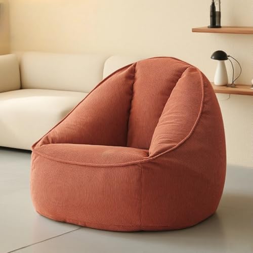 KBZSlyn Cord-Sitzsackbezug (ohne Füllmaterial) Sitzsackbezug, waschbar, Loungesessel, Pouf, Lazy Sofa, Sitzsackcouch for Erwachsene, Wohnzimmer, Schlafzimmer(Red-Brown) von KBZSlyn