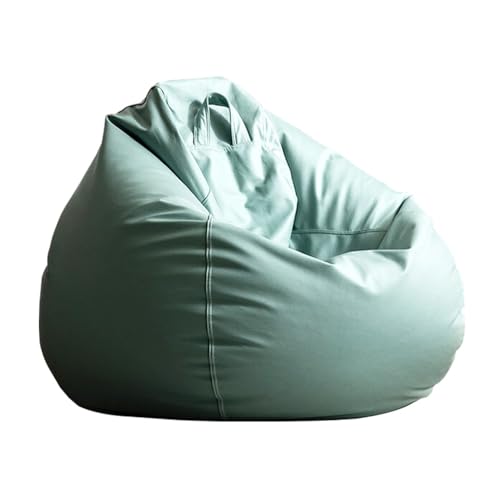 KBZSlyn Große PU-Leder-Lazy-Sofa-Hülle (ohne Füllung) wasserdichte PU-Faux-Leder-Bohnenkissen-Hülle Für Erwachsene Licht-luxuriöse Große Lazy-Sofa-Hülle Für Schlafzimmer, Wohnzimmer, Garten(Green) von KBZSlyn
