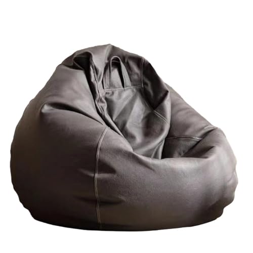 KBZSlyn Große PU-Leder-Lazy-Sofa-Hülle (ohne Füllung) wasserdichte PU-Faux-Leder-Bohnenkissen-Hülle Für Erwachsene Licht-luxuriöse Große Lazy-Sofa-Hülle Für Schlafzimmer, Wohnzimmer, Garten(Gray) von KBZSlyn