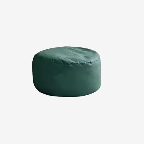 KBZSlyn Nur Sitzsackbezug (ohne Füllung) im Lieferumfang enthalten, weicher, dehnbarer Ersatzbezug aus Stoff for Kinder und Erwachsene, passend for die meisten Sitzsäcke(Dark Green,Round) von KBZSlyn