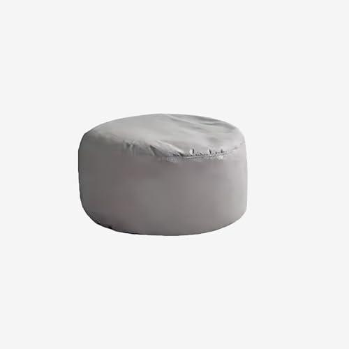 KBZSlyn Nur Sitzsackbezug (ohne Füllung) im Lieferumfang enthalten, weicher, dehnbarer Ersatzbezug aus Stoff for Kinder und Erwachsene, passend for die meisten Sitzsäcke(Light Grey,Round) von KBZSlyn
