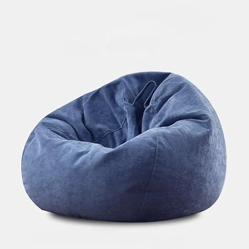 KBZSlyn Nur Sitzsackbezug – Keine Füllung enthalten | Chenille-Stoff, maschinenwaschbarer Stuhl, geeignet for Schlafzimmer, Balkon und Wohnzimmer(Dark Blue,XL) von KBZSlyn