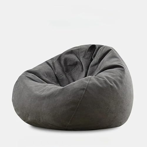 KBZSlyn Nur Sitzsackbezug – Keine Füllung enthalten | Chenille-Stoff, maschinenwaschbarer Stuhl, geeignet for Schlafzimmer, Balkon und Wohnzimmer(Dark Gray,L) von KBZSlyn