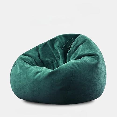 KBZSlyn Nur Sitzsackbezug – Keine Füllung enthalten | Chenille-Stoff, maschinenwaschbarer Stuhl, geeignet for Schlafzimmer, Balkon und Wohnzimmer(Dark Green.,L) von KBZSlyn