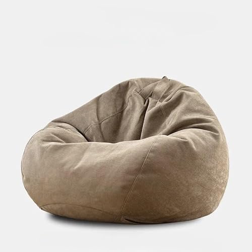 KBZSlyn Nur Sitzsackbezug – Keine Füllung enthalten | Chenille-Stoff, maschinenwaschbarer Stuhl, geeignet for Schlafzimmer, Balkon und Wohnzimmer(Khaki,M) von KBZSlyn