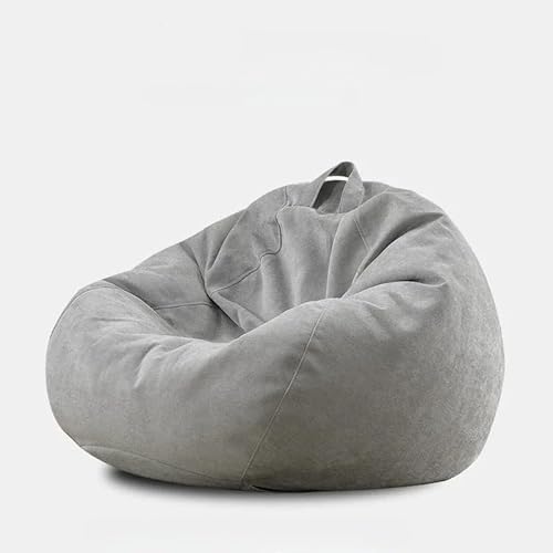 KBZSlyn Nur Sitzsackbezug – Keine Füllung enthalten | Chenille-Stoff, maschinenwaschbarer Stuhl, geeignet for Schlafzimmer, Balkon und Wohnzimmer(Light Gray,L) von KBZSlyn