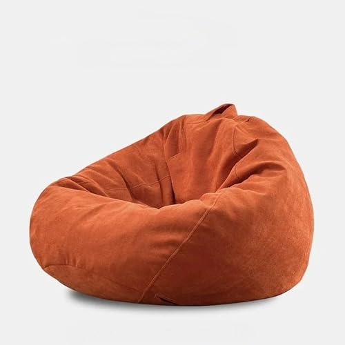 KBZSlyn Nur Sitzsackbezug – Keine Füllung enthalten | Chenille-Stoff, maschinenwaschbarer Stuhl, geeignet for Schlafzimmer, Balkon und Wohnzimmer(Orange,M) von KBZSlyn