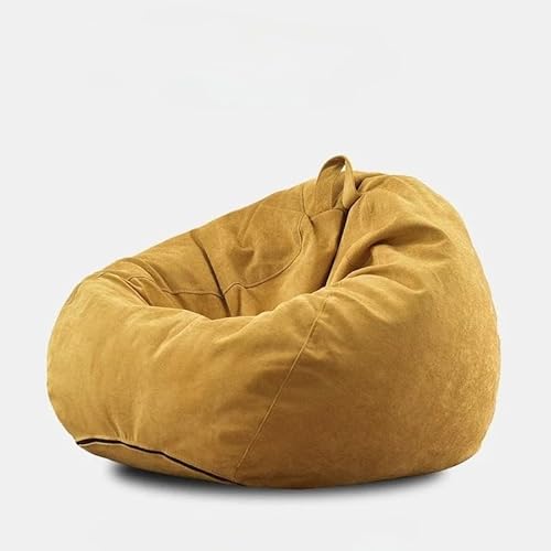 KBZSlyn Nur Sitzsackbezug – Keine Füllung enthalten | Chenille-Stoff, maschinenwaschbarer Stuhl, geeignet for Schlafzimmer, Balkon und Wohnzimmer(Yellow,M) von KBZSlyn
