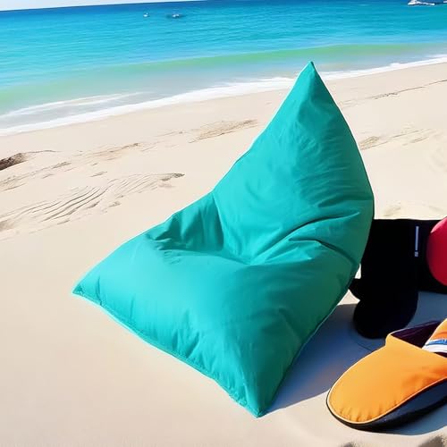 KBZSlyn Oxford-Sitzsack-Abdeckung, wasserdicht, Chaiselongue (ohne Füllmaterial), tragbares Beach Club-Schlafsofa for Erwachsene Outdoor-Camping Schwimmbad Puffkissen weicher Lounge-Sessel(Sky Blue) von KBZSlyn