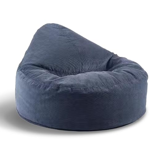 KBZSlyn Sitzsack (ohne Füllung) Cord-Sitzsackbezug, Sitzsack-Sofa-Pouf, Salon-Sitzsackbezug in Tropfenform oder for Erwachsene, waschbar, weich, gemütlich, for Wohnzimmer, Schlafzimmer(Blue) von KBZSlyn