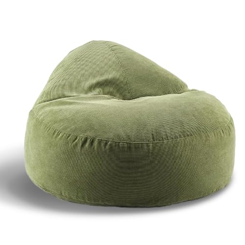 KBZSlyn Sitzsack (ohne Füllung) Cord-Sitzsackbezug, Sitzsack-Sofa-Pouf, Salon-Sitzsackbezug in Tropfenform oder for Erwachsene, waschbar, weich, gemütlich, for Wohnzimmer, Schlafzimmer(Green) von KBZSlyn