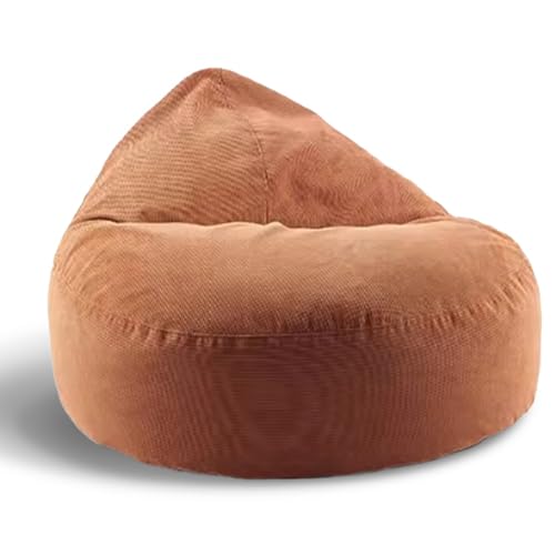 KBZSlyn Sitzsack (ohne Füllung) Cord-Sitzsackbezug, Sitzsack-Sofa-Pouf, Salon-Sitzsackbezug in Tropfenform oder for Erwachsene, waschbar, weich, gemütlich, for Wohnzimmer, Schlafzimmer(Orange) von KBZSlyn