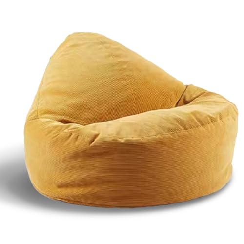 KBZSlyn Sitzsack (ohne Füllung) Cord-Sitzsackbezug, Sitzsack-Sofa-Pouf, Salon-Sitzsackbezug in Tropfenform oder for Erwachsene, waschbar, weich, gemütlich, for Wohnzimmer, Schlafzimmer(Yellow) von KBZSlyn