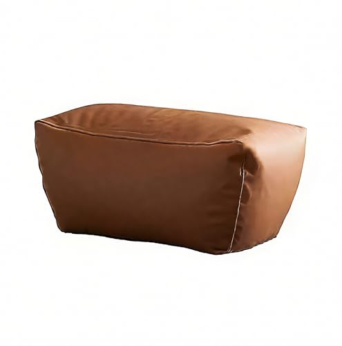 KBZSlyn Sitzsack-Sofabezug, Kunstledergewebe (ohne Füllstoffe), wasserdichter Stretch-Schonbezug for 1–2 Personen, for Wohnzimmer, Büro, Schlafzimmer, Balkon(Brown,60CD Stool) von KBZSlyn