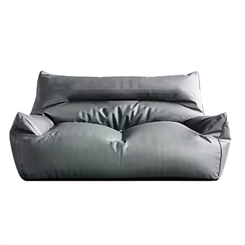KBZSlyn Sitzsack-Sofabezug, Kunstledergewebe (ohne Füllstoffe), wasserdichter Stretch-Schonbezug for 1–2 Personen, for Wohnzimmer, Büro, Schlafzimmer, Balkon(Gray,Double Sofa) von KBZSlyn