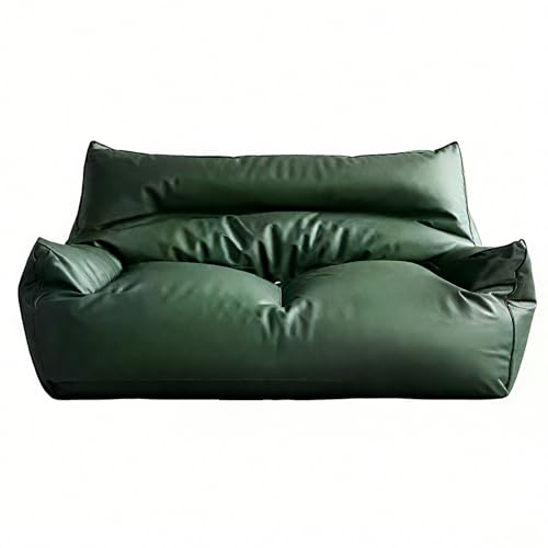 KBZSlyn Sitzsack-Sofabezug, Kunstledergewebe (ohne Füllstoffe), wasserdichter Stretch-Schonbezug for 1–2 Personen, for Wohnzimmer, Büro, Schlafzimmer, Balkon(Green,Double Sofa) von KBZSlyn