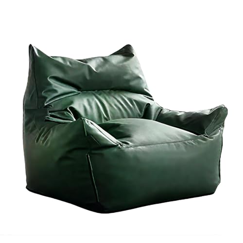 KBZSlyn Sitzsack-Sofabezug, Kunstledergewebe (ohne Füllstoffe), wasserdichter Stretch-Schonbezug for 1–2 Personen, for Wohnzimmer, Büro, Schlafzimmer, Balkon(Green,Single Sofa) von KBZSlyn