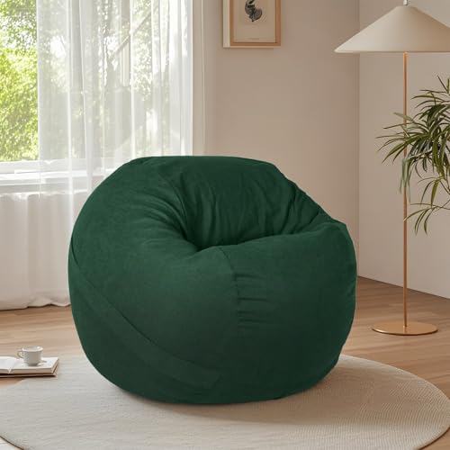 KBZSlyn Sitzsackbezug (ohne Füllmaterial), Sitzsack-Stuhlbezug, waschbar, Loungesessel, Kuscheltier-Aufbewahrung for Erwachsene, Wohnzimmer, Schlafzimmer(Dark Green) von KBZSlyn