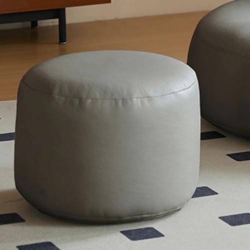 KBZSlyn Sitzsackbezug (ohne Füllmaterial), wasserdichter Sessel, weiches Lazy-Sofa for Erwachsene und Jugendliche mit PU-Fußhocker oder Ottomane Wohnzimmer(Gray,45YD-Stool) von KBZSlyn