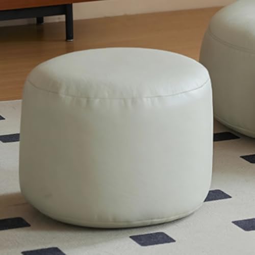 KBZSlyn Sitzsackbezug (ohne Füllmaterial), wasserdichter Sessel, weiches Lazy-Sofa for Erwachsene und Jugendliche mit PU-Fußhocker oder Ottomane Wohnzimmer(White,45YD-Stool) von KBZSlyn