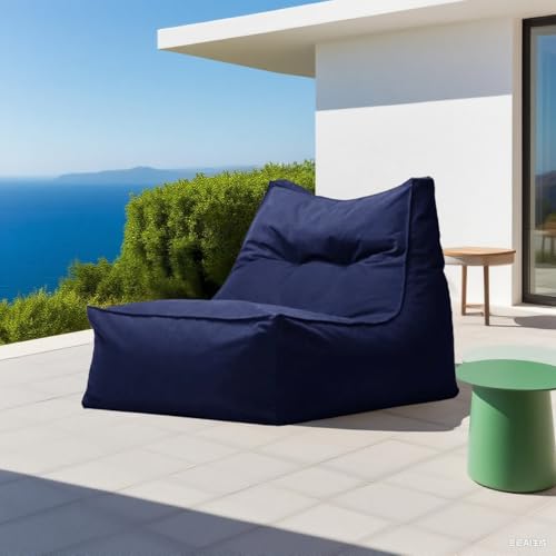 KBZSlyn Sitzsackbezug (ohne Füllmaterial) Outdoor-Sitzsack-Sofabezug Oxford Lounge Chair for Erwachsene Sitzsack-Stuhlbezug for draußen, drinnen(Dark Blue) von KBZSlyn