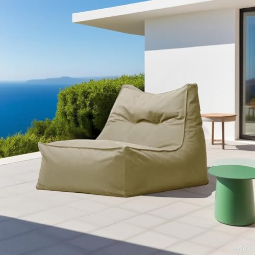 KBZSlyn Sitzsackbezug (ohne Füllmaterial) Outdoor-Sitzsack-Sofabezug Oxford Lounge Chair for Erwachsene Sitzsack-Stuhlbezug for draußen, drinnen(Dark Sand) von KBZSlyn