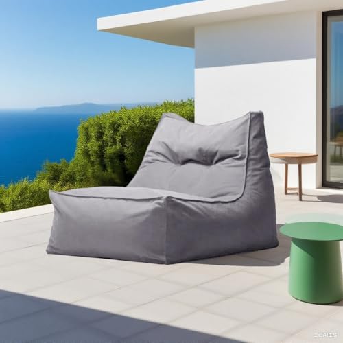 KBZSlyn Sitzsackbezug (ohne Füllmaterial) Outdoor-Sitzsack-Sofabezug Oxford Lounge Chair for Erwachsene Sitzsack-Stuhlbezug for draußen, drinnen(Light Grey) von KBZSlyn
