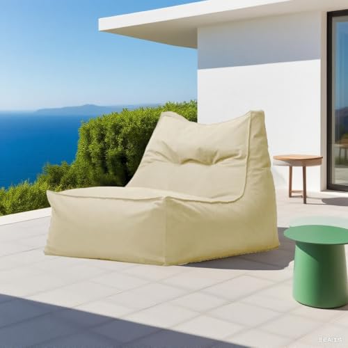 KBZSlyn Sitzsackbezug (ohne Füllmaterial) Outdoor-Sitzsack-Sofabezug Oxford Lounge Chair for Erwachsene Sitzsack-Stuhlbezug for draußen, drinnen(Light Sand) von KBZSlyn
