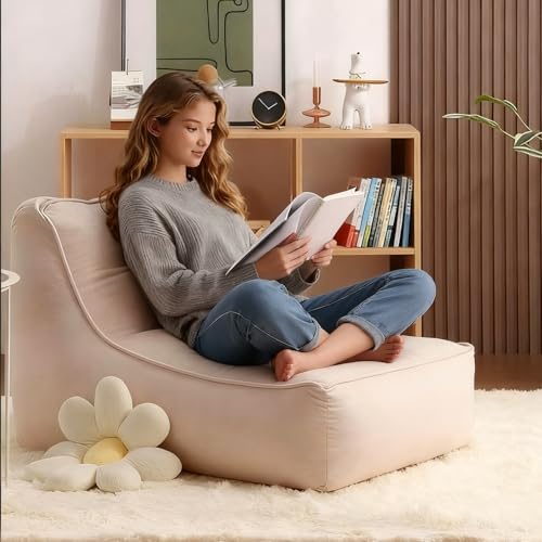 KBZSlyn Sitzsackbezug (ohne Füllung) Chaiselongue for den Kamin, weicher Sofasack aus Baumwolle, Sitzsack for Erwachsene, Bodencouch for Zuhause, Wohnung oder Spielhalle von KBZSlyn