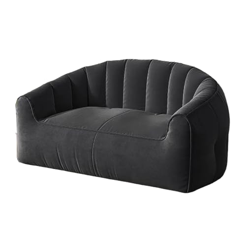 KBZSlyn Sitzsackbezug (ohne Füllung) Chenille-Sitzsack-Sofabezug, bequemer Loungesessel for Erwachsene, Sitzsackbezug for Wohnzimmer, Schlafzimmer(2-seat-Carbon) von KBZSlyn