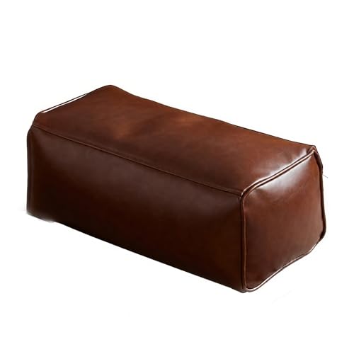 KBZSlyn Sitzsackbezug (ohne Füllung) Wasserdichtes weiches Lazy-Sofa for Erwachsene und Jugendliche | mit PU-Fußhocker/Ottomane | Ideal for Wohnzimmer und Wohnheim(60CD-brownStool) von KBZSlyn
