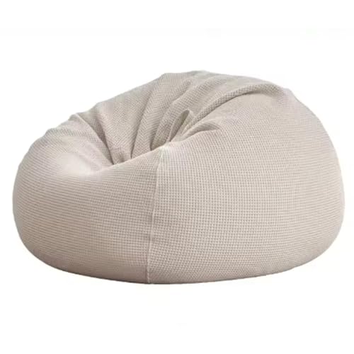 KBZSlyn Sitzsackbezug – Sitzsackbezug aus 100% Reiner Baumwolle mit Waffelmuster (ohne Füllmaterial), Sitzsack, Ottomane, Pouf, Ecksitz, Puff, Liege, Futon, Sitzsack for Erwachsene(Beige) von KBZSlyn