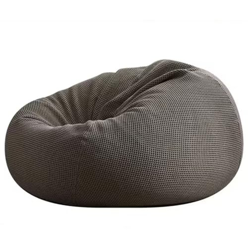 KBZSlyn Sitzsackbezug – Sitzsackbezug aus 100% Reiner Baumwolle mit Waffelmuster (ohne Füllmaterial), Sitzsack, Ottomane, Pouf, Ecksitz, Puff, Liege, Futon, Sitzsack for Erwachsene(Gray) von KBZSlyn