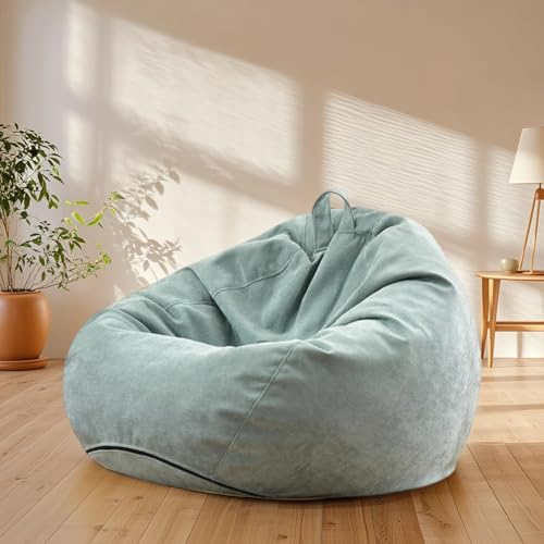 KBZSlyn Sitzsackbezug aus Chenille (ohne Füllmaterial), nur Sitzsack-Sofabezug, Loungesessel for Erwachsene, Sitzsackbezug for drinnen und draußen(Dust Green) von KBZSlyn