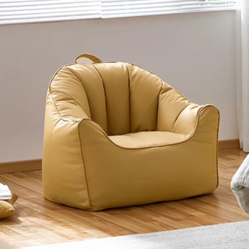 KBZSlyn Sitzsackbezug aus PU-Leder (ohne Füllung), Sitzsack-Couch, Pouf, Sofahülle, Sitzsack for Erwachsene, Sessel, Couch, Bodensitzmöbel, Wohnzimmermöbel, ideal for Kinder und Jugendliche(Yellow) von KBZSlyn