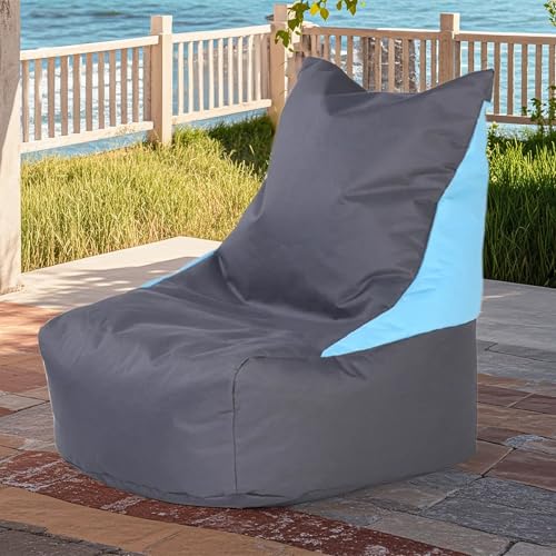 KBZSlyn Sitzsackbezug for den Außenbereich (ohne Füllmaterial), Sitzsackbezug, wasserdicht, Loungesessel for Erwachsene, leer, for den Innen- und Außenbereich(Dark Grey) von KBZSlyn