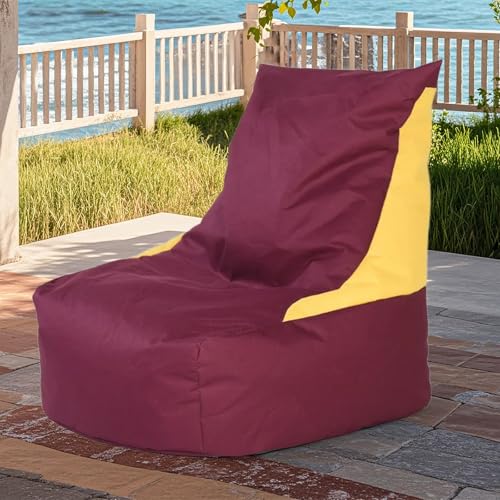 KBZSlyn Sitzsackbezug for den Außenbereich (ohne Füllmaterial), Sitzsackbezug, wasserdicht, Loungesessel for Erwachsene, leer, for den Innen- und Außenbereich(Wine red) von KBZSlyn