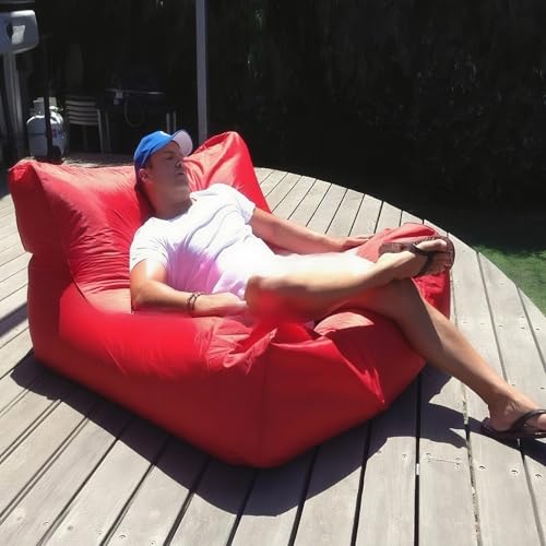 KBZSlyn Sitzsackbezug for den Pool (ohne Füllmaterial) leer, weiche Couch, wasserdicht, Oxford-Chaiselongue Liegesofa Schlafsofa for Terrasse See Ozean Outdoor(Red) von KBZSlyn