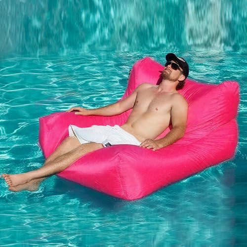 KBZSlyn Sitzsackbezug for den Pool (ohne Füllmaterial) leer, weiche Couch, wasserdicht, Oxford-Chaiselongue Liegesofa Schlafsofa for Terrasse See Ozean Outdoor(Rose) von KBZSlyn