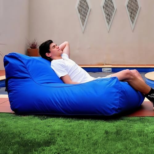 KBZSlyn Sitzsackbezug for den Pool (ohne Füllmaterial) leer, weiche Couch, wasserdicht, Oxford-Chaiselongue Liegesofa Schlafsofa for Terrasse See Ozean Outdoor(Sea Blue) von KBZSlyn