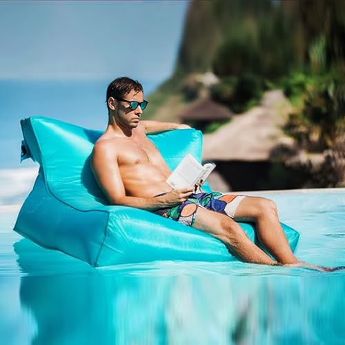 KBZSlyn Sitzsackbezug for den Pool (ohne Füllmaterial) leer, weiche Couch, wasserdicht, Oxford-Chaiselongue Liegesofa Schlafsofa for Terrasse See Ozean Outdoor(Sky Bule) von KBZSlyn