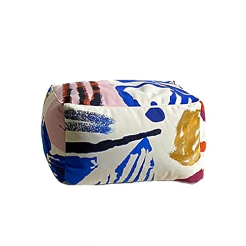KBZSlyn Sitzsackbezug mit Graffiti-Print (ohne Füllung) Sofa for Erwachsene und Jugendliche, ultraweicher Sessel, tragbare Liege mit Fußhocker oder Ottomane(Square-Stool-Cover) von KBZSlyn