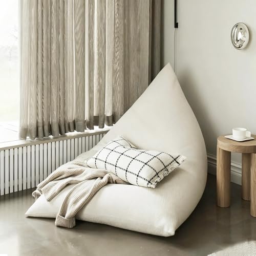 KBZSlyn Sitzsackbezug mit Tier-Aufbewahrung (ohne Füllmaterial) weicher Sitzsack, Sitzstuhl, waschbar, ultraweiche Baumwolle, Couch, Lazy-Sofa, Bett, dreieckige Chaiselongue von KBZSlyn