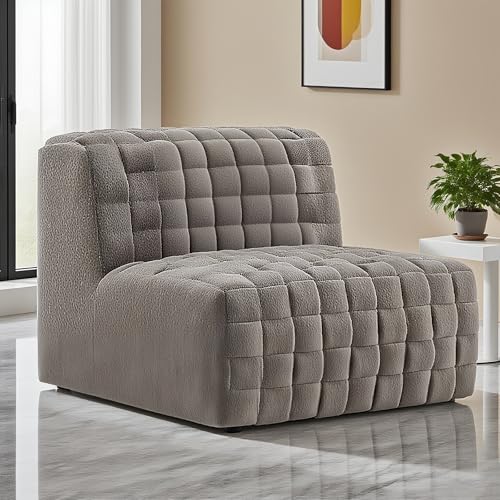 KBZSlyn Weicher Sitzsackbezug (ohne Füllmaterial) 3D-Gitter-Samtsofa for Erwachsene Einsitzer-Sessel und Pouf, Ottomane, Hocker Chaiselongue Couch Plüsch-Bodensitzgelegenheit(Darkgrey Chair Cover) von KBZSlyn
